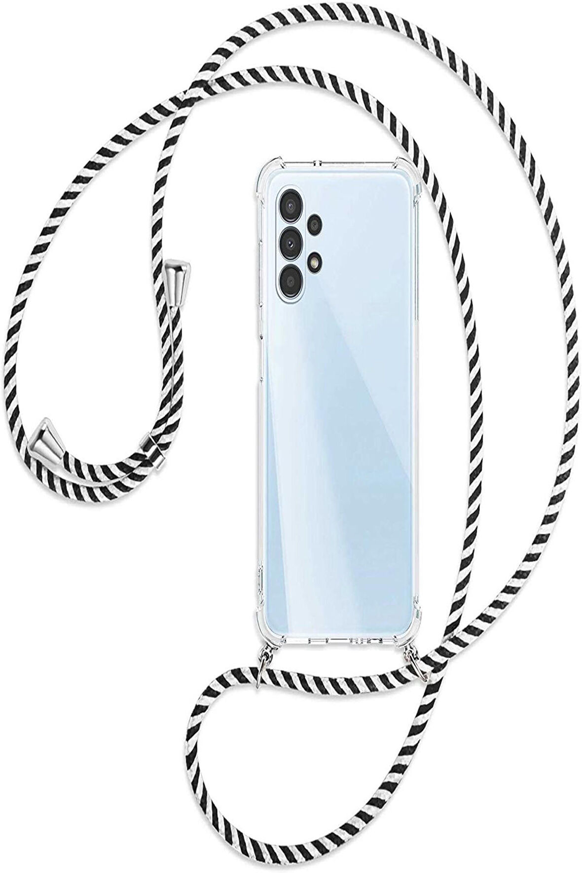 Samsung Galaxy A13 Kılıf Boyun Omuz Askılı iPli Şeffaf Silikon