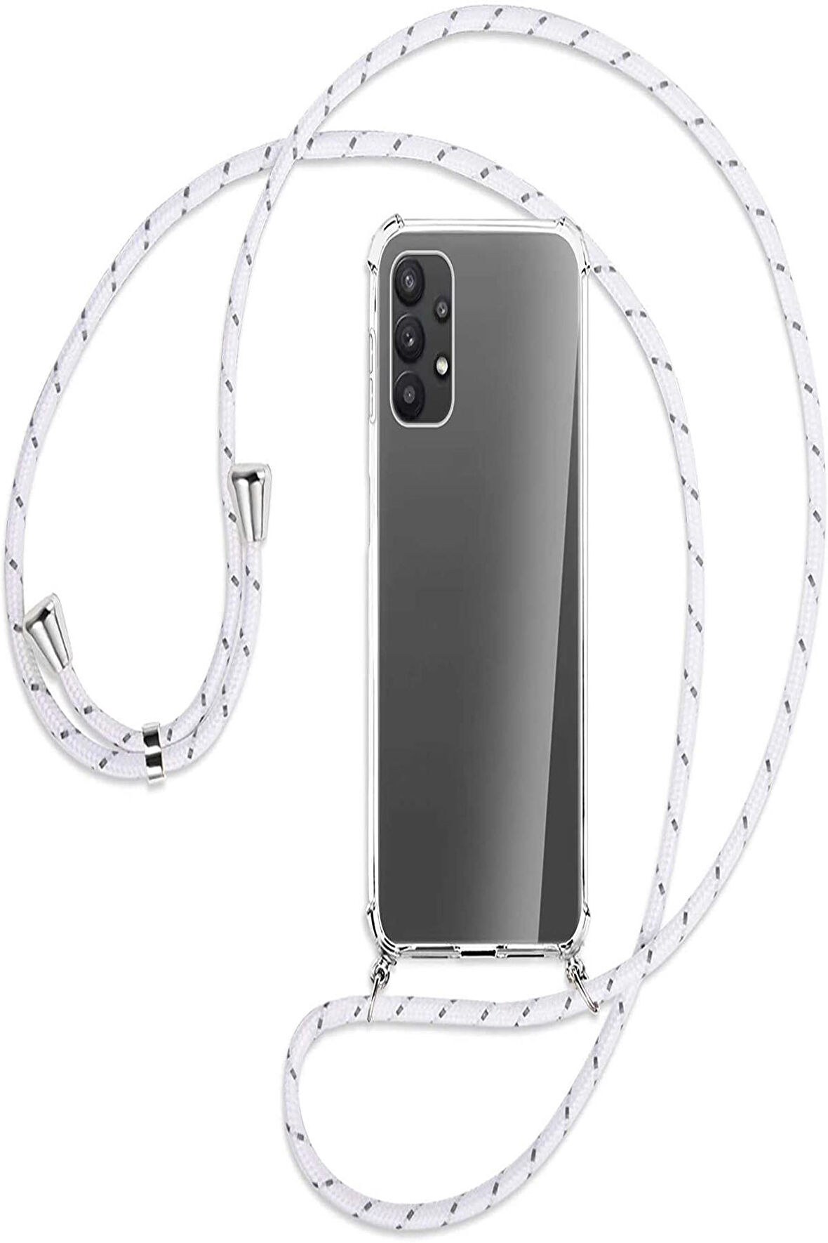 Samsung Galaxy A23 Kılıf Boyun Omuz Askılı iPli Şeffaf Silikon