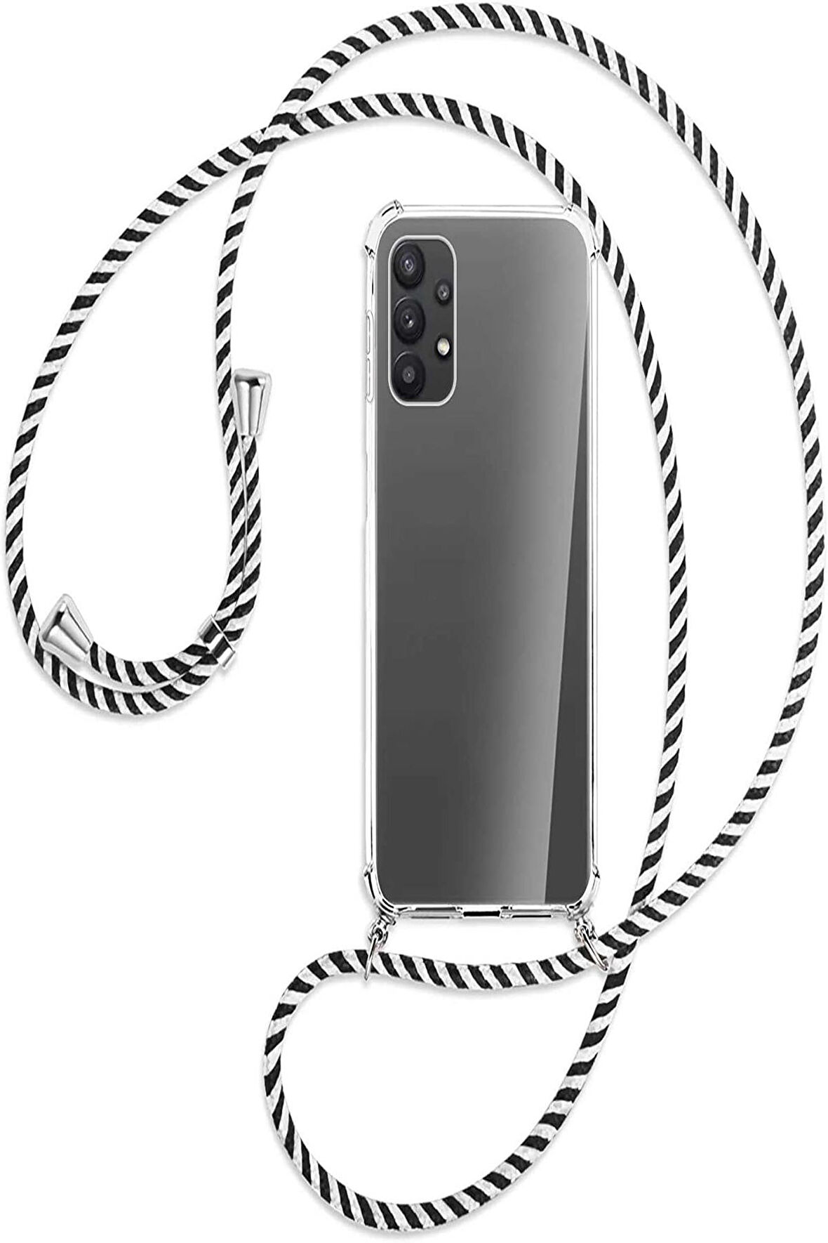 Samsung Galaxy A53 Kılıf Boyun Omuz Askılı iPli Şeffaf Silikon