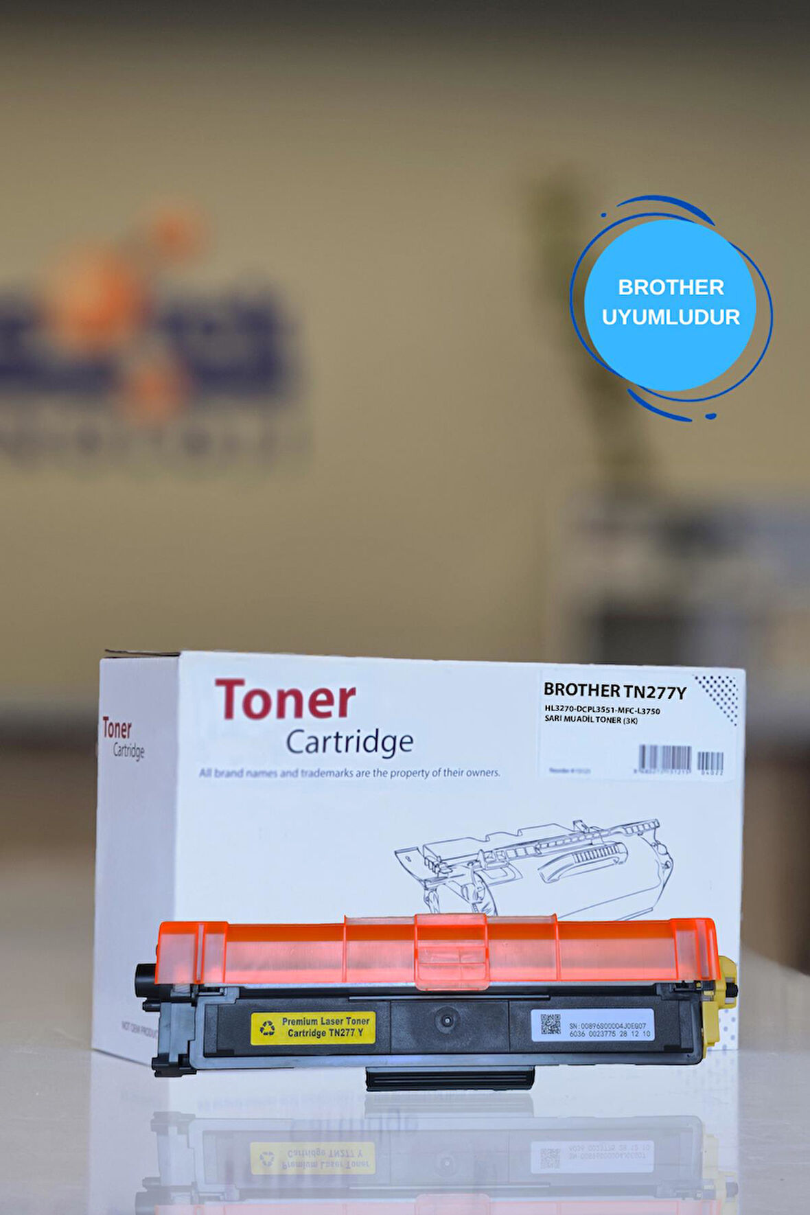 BROTHER TN277Y HL3270-DCPL3551-MFC-L3750 SARI MUADİL TONER (2.3K)