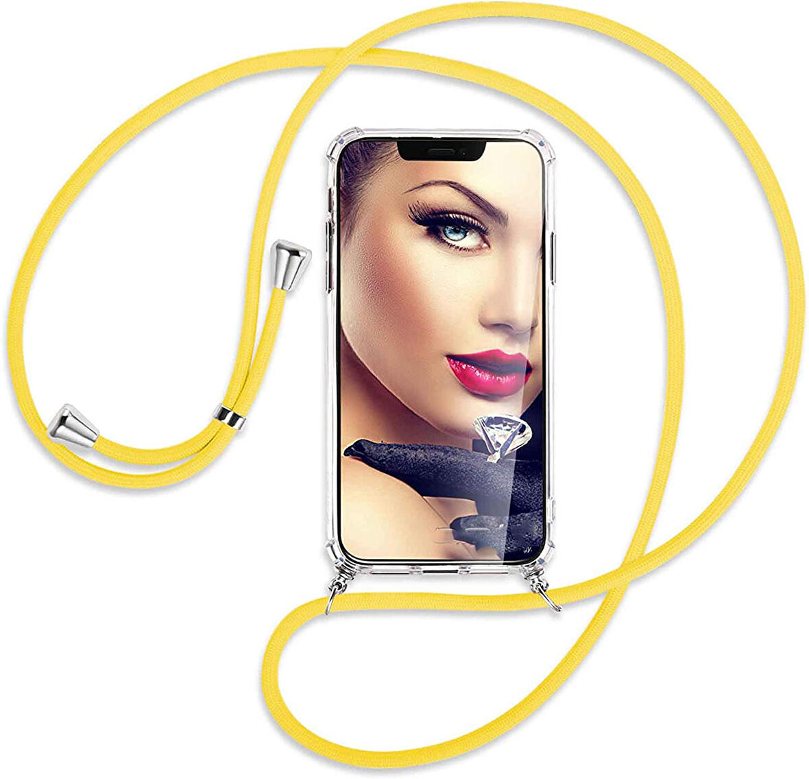 Xiaomi Redmi Note 9 Pro Kılıf Boyun Omuz Askılı Ipli Anti Şok Köşe Korumalı Şeffaf Silikon