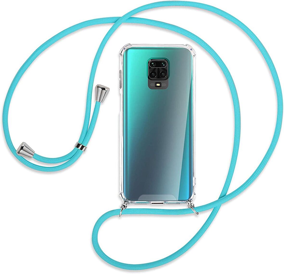 Xiaomi Redmi Note 9 Pro Kılıf Boyun Omuz Askılı Ipli Anti Şok Köşe Korumalı Şeffaf Silikon