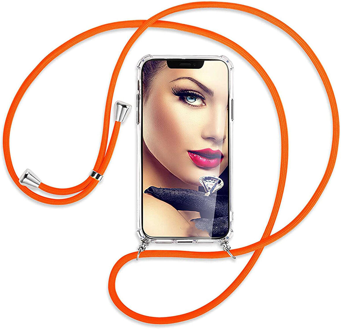 Xiaomi Redmi Note 9 Pro Kılıf Boyun Omuz Askılı Ipli Anti Şok Köşe Korumalı Şeffaf Silikon