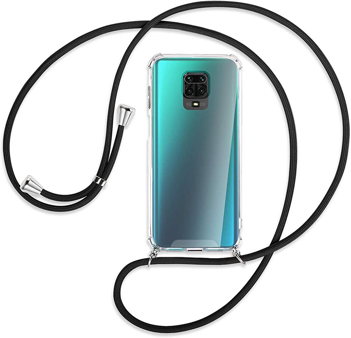 Xiaomi Redmi Note 9 Pro Max Kılıf Boyun Omuz Askılı Ipli Anti Şok Köşe Korumalı Şeffaf Silikon