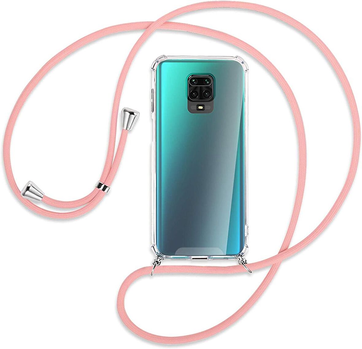 Xiaomi Redmi Note 9 Pro Max Kılıf Boyun Omuz Askılı Ipli Anti Şok Köşe Korumalı Şeffaf Silikon