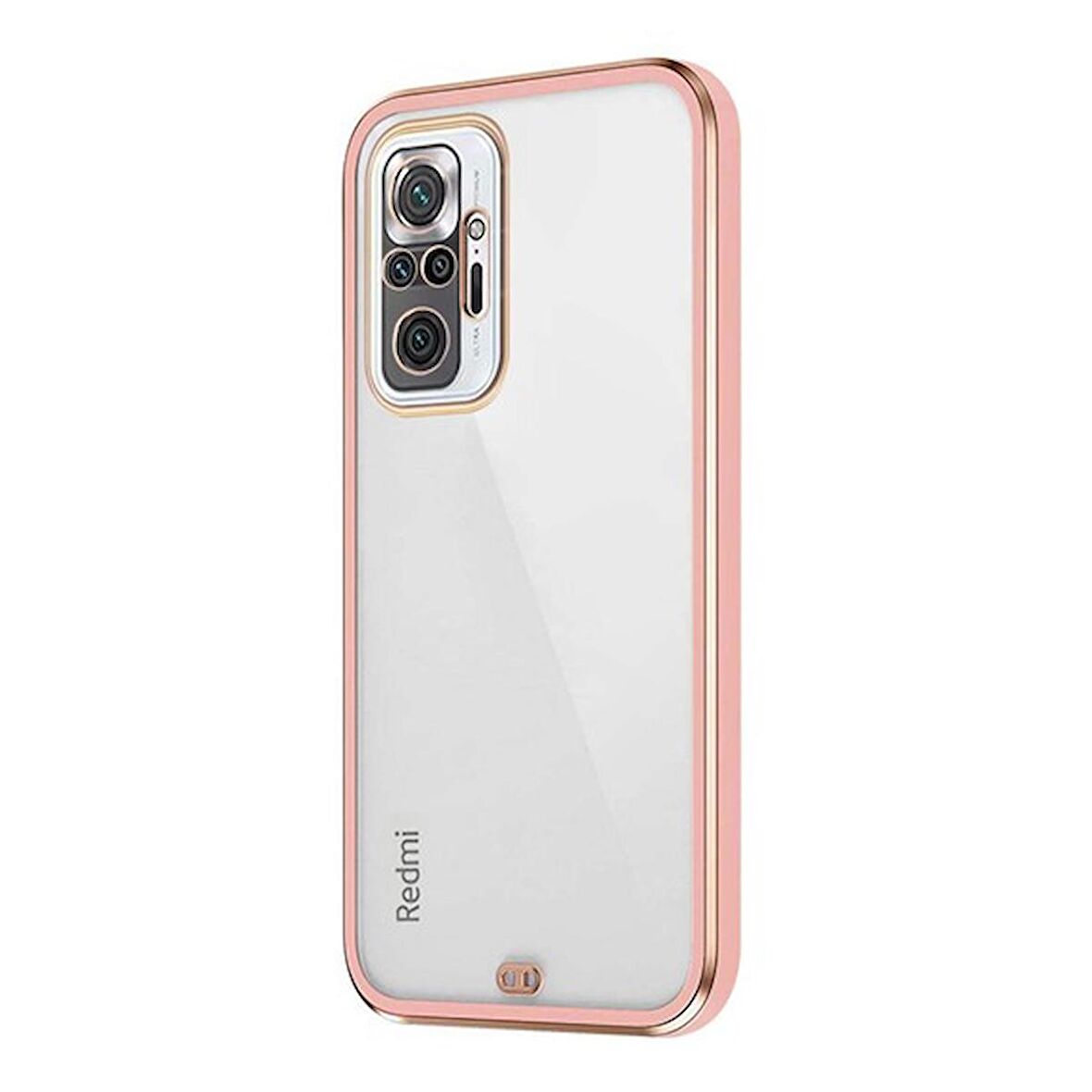 Xiaomi Redmi Note 10 PRO Kılıf Kamera Lens Korumalı Kenarları Renkli Gold Arkası Şeffaf Silikon