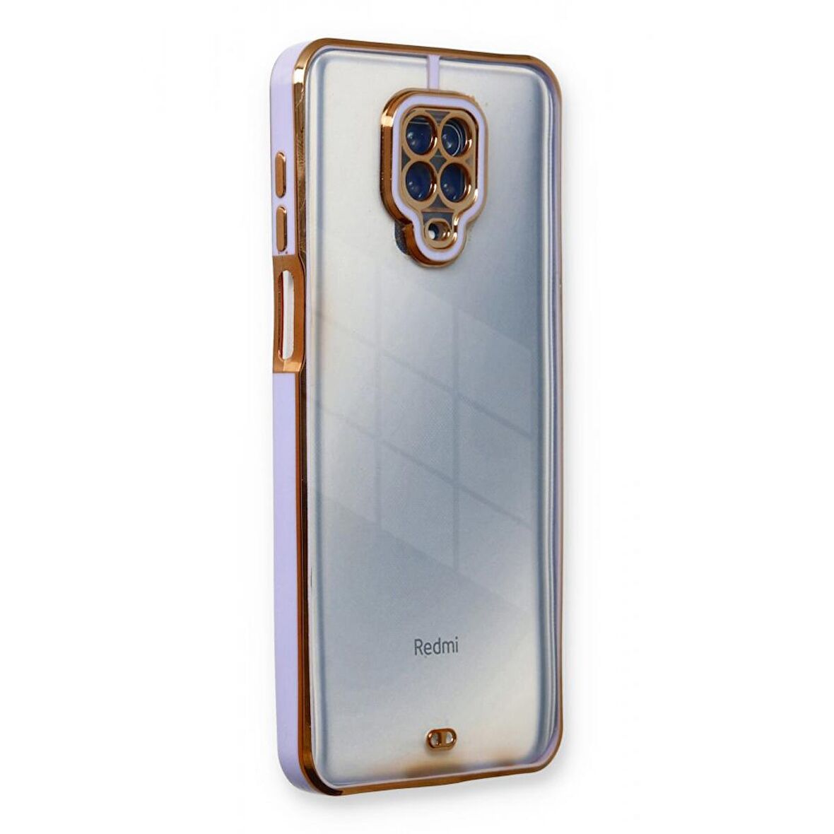 Xiaomi Redmi Note 9 PRO MAX Kılıf Kamera Lens Korumalı Kenarları Renkli Gold Arkası Şeffaf Silikon