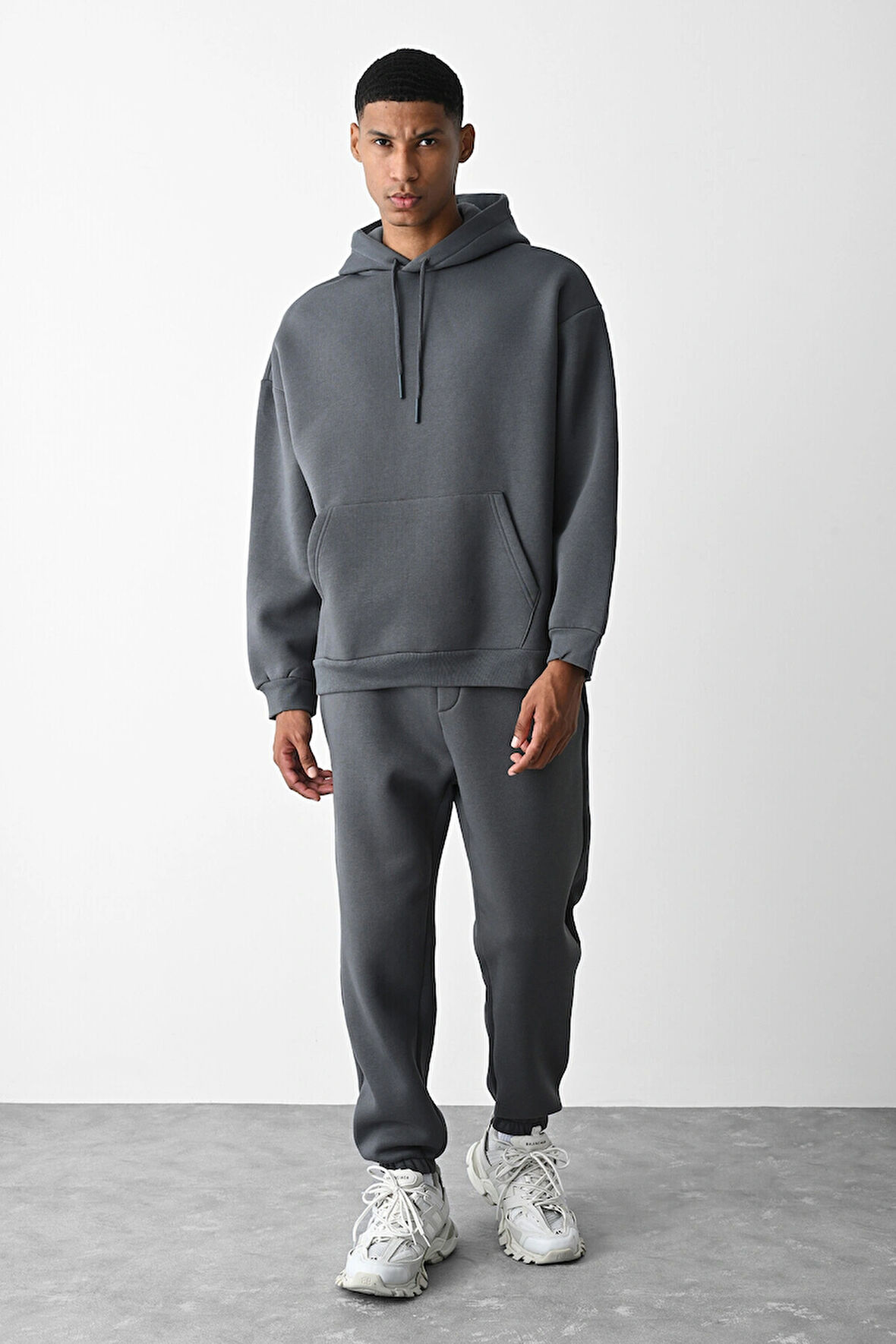 Unisex Oversize 3 İplik Şardonlu Eşofman Takımı – Kışlık