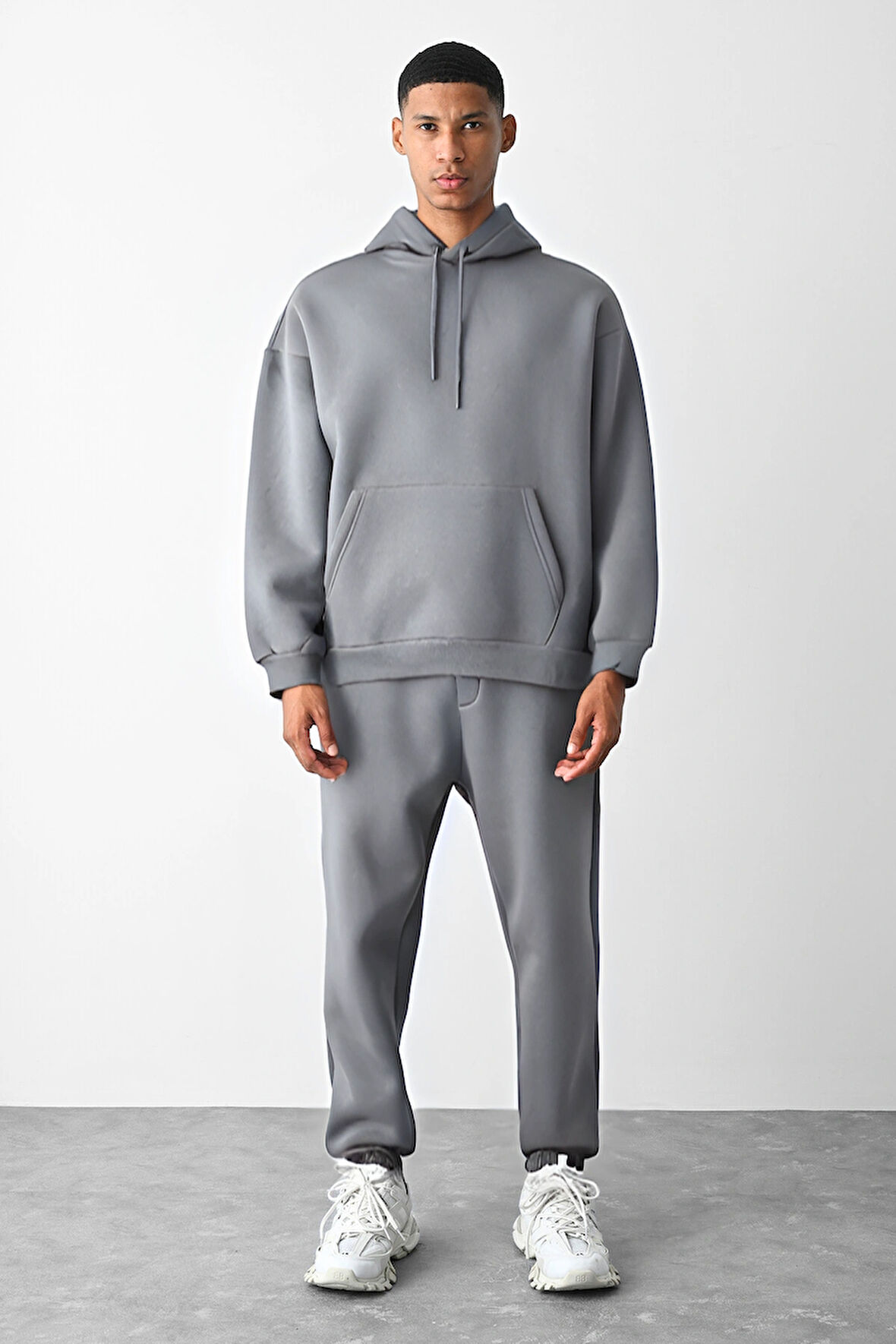 Unisex Oversize 3 İplik Şardonlu Eşofman Takımı – Kışlık