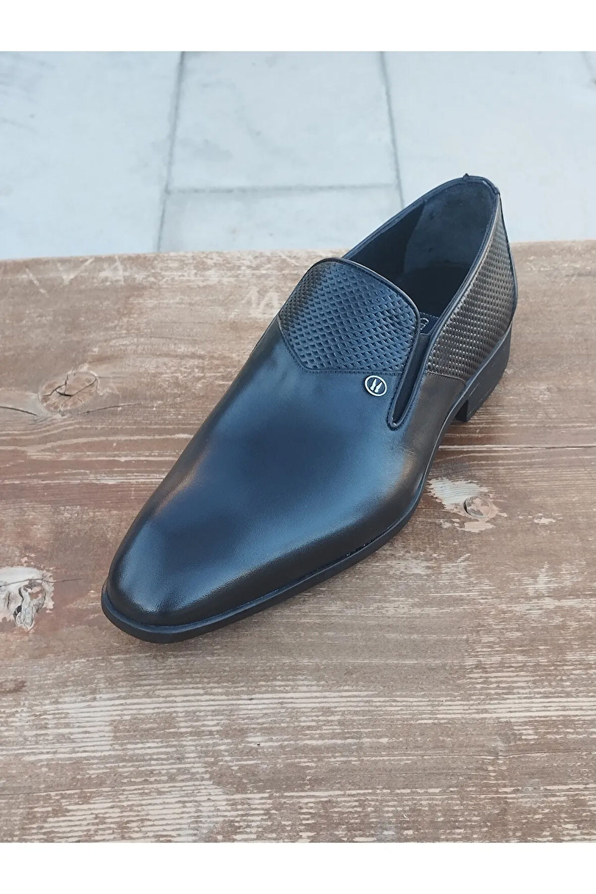 Erkek Kışlık Kundura Hakiki Deri  Kauççuk Taban Bağcıksız