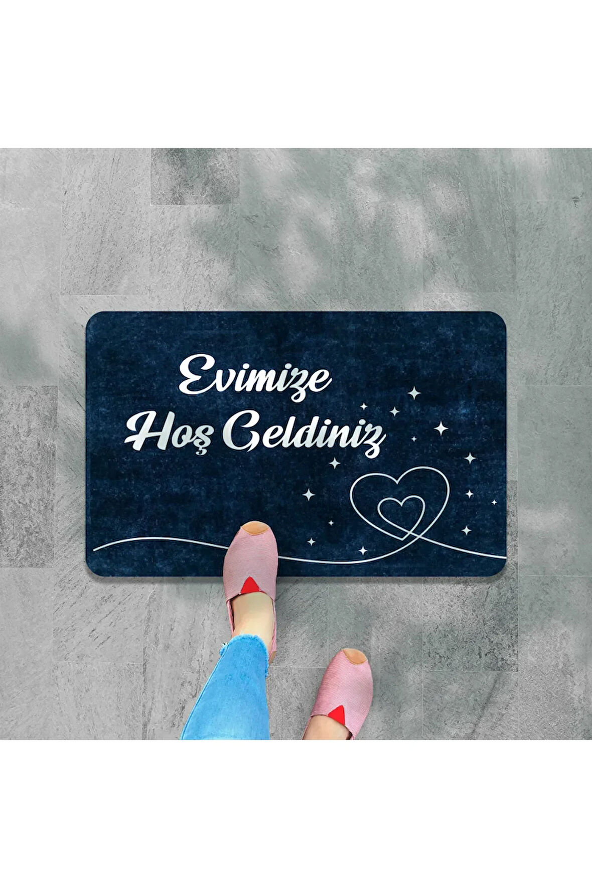 Dijital Baskılı  kapı önü paspas Hoşgeldiniz Yazılı Çiçek DesenIç ve Dış Kapı Paspası Yıkanabilir