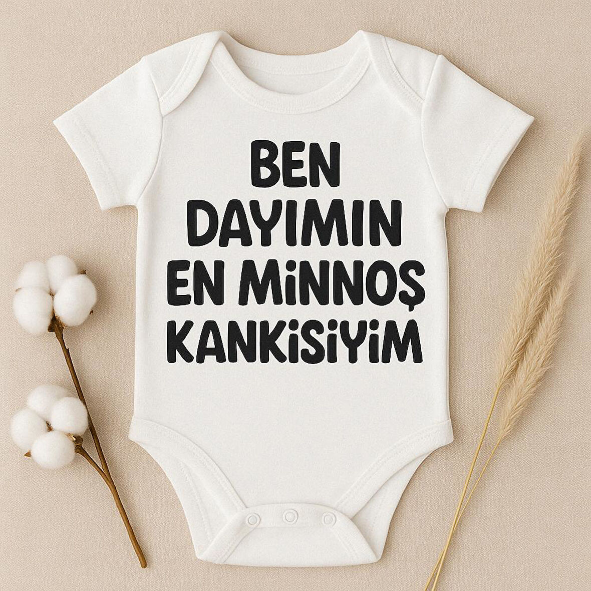 Organik %100 Pamuk Bebek Body Badi Zıbın ZBN496