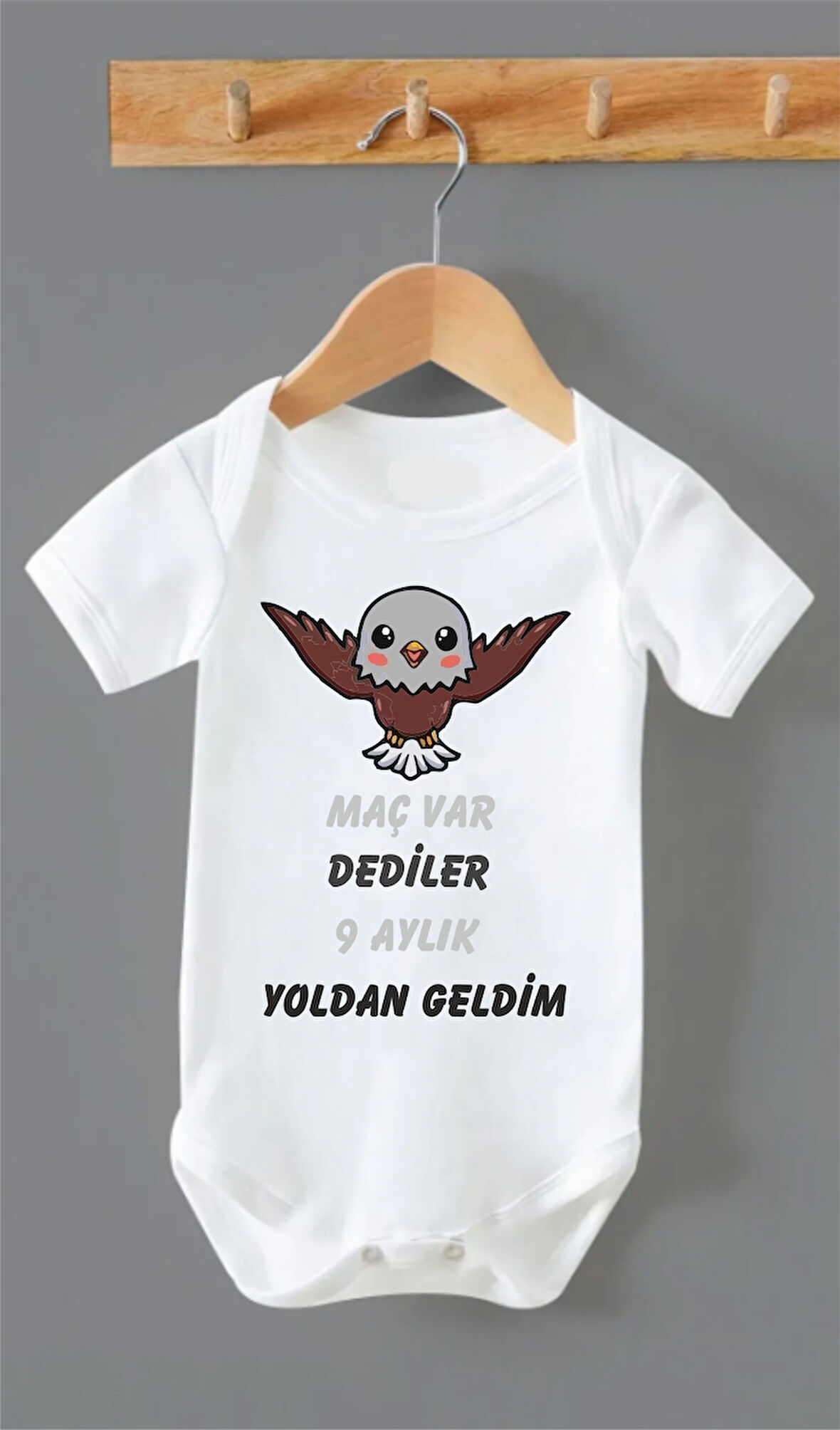 ORGANİK %100 PAMUKLU MAÇ VAR DEDİLER BEŞİKTA BASKILI YENİ Bebek Body Çıtçıtlı Badi