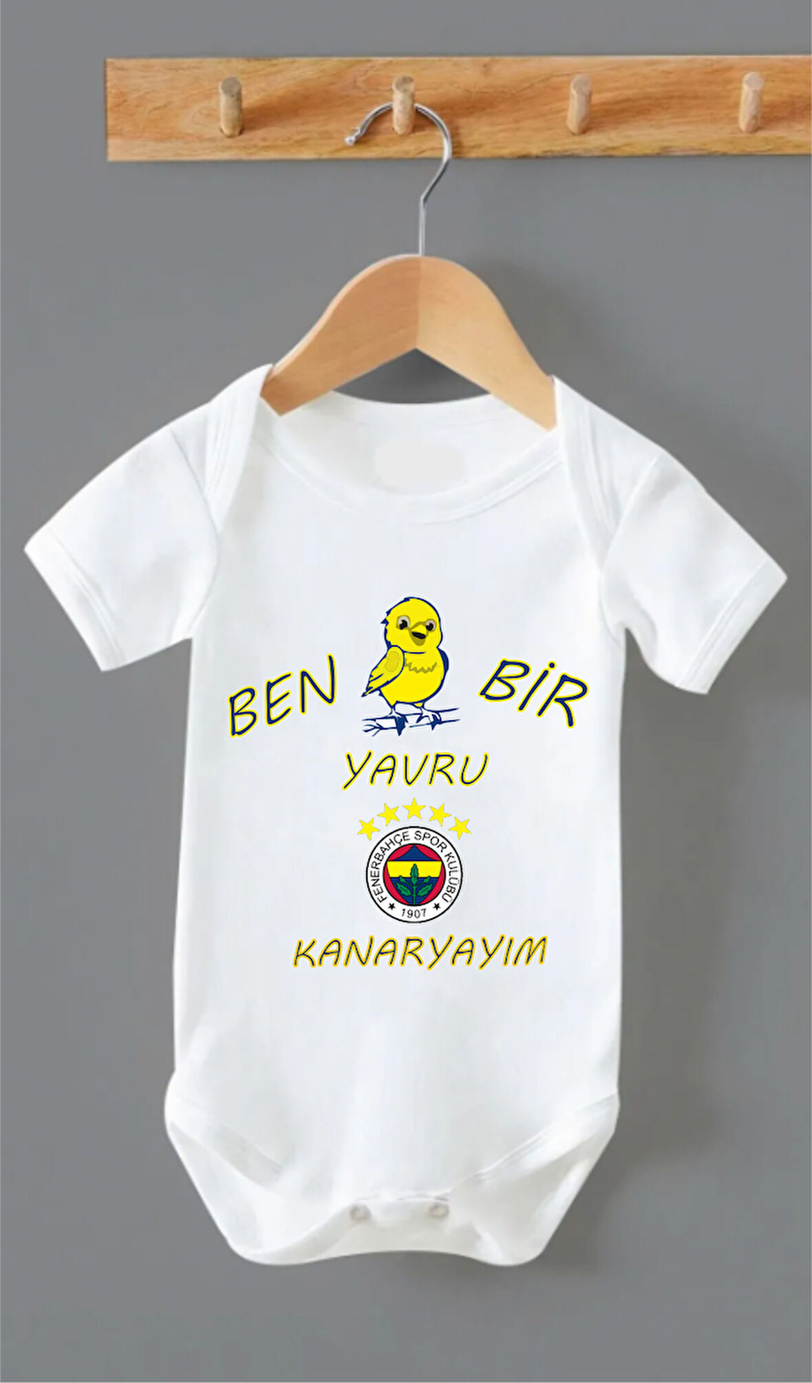 ORGANİK %100 PAMUKLU YAVRU KANARYAYIM BASKILI Bebek Body Çıtçıtlı Badi001