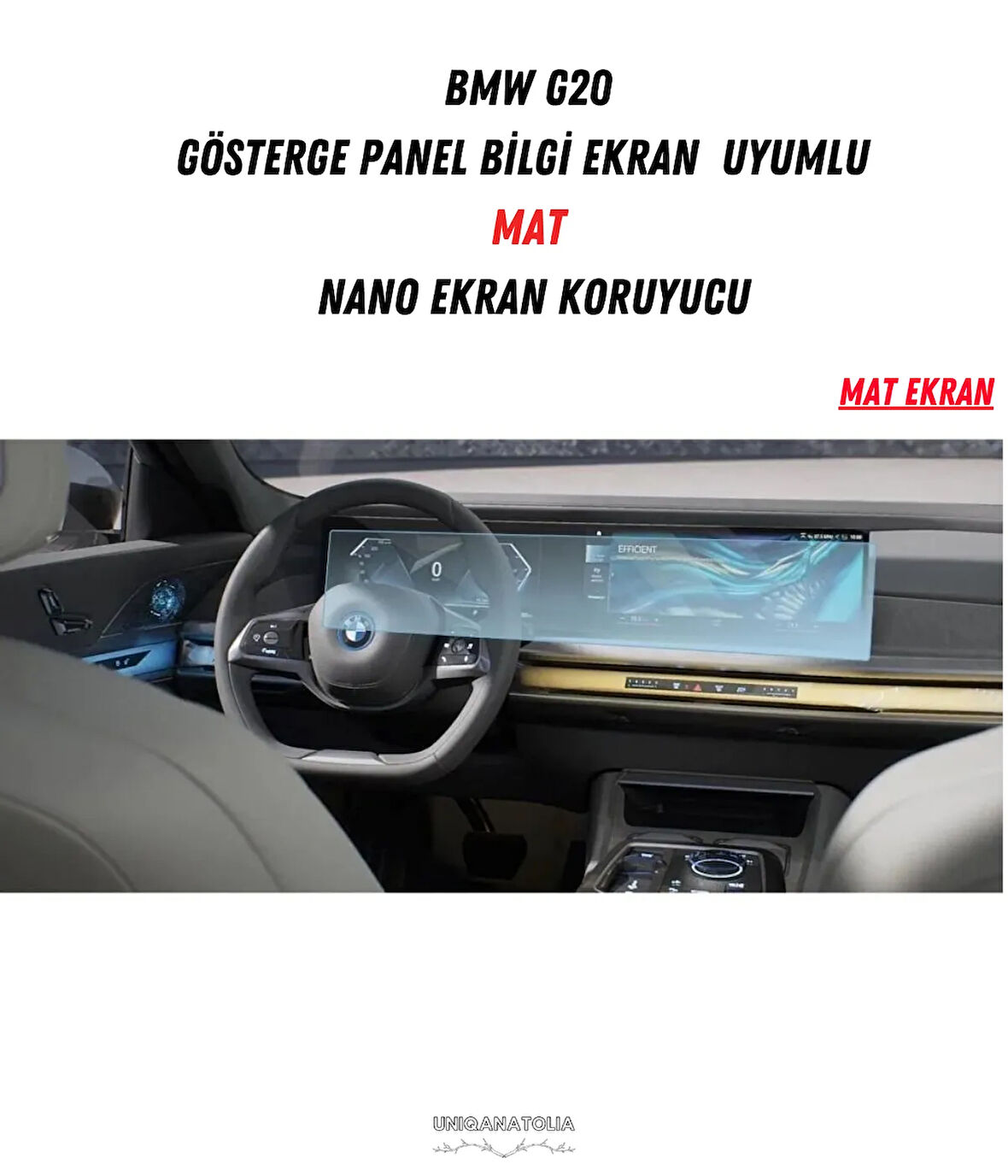 BMW G20 Gösterge Panel ve Bilgi Ekran Uyumlu Mat Ekran Koruyucu