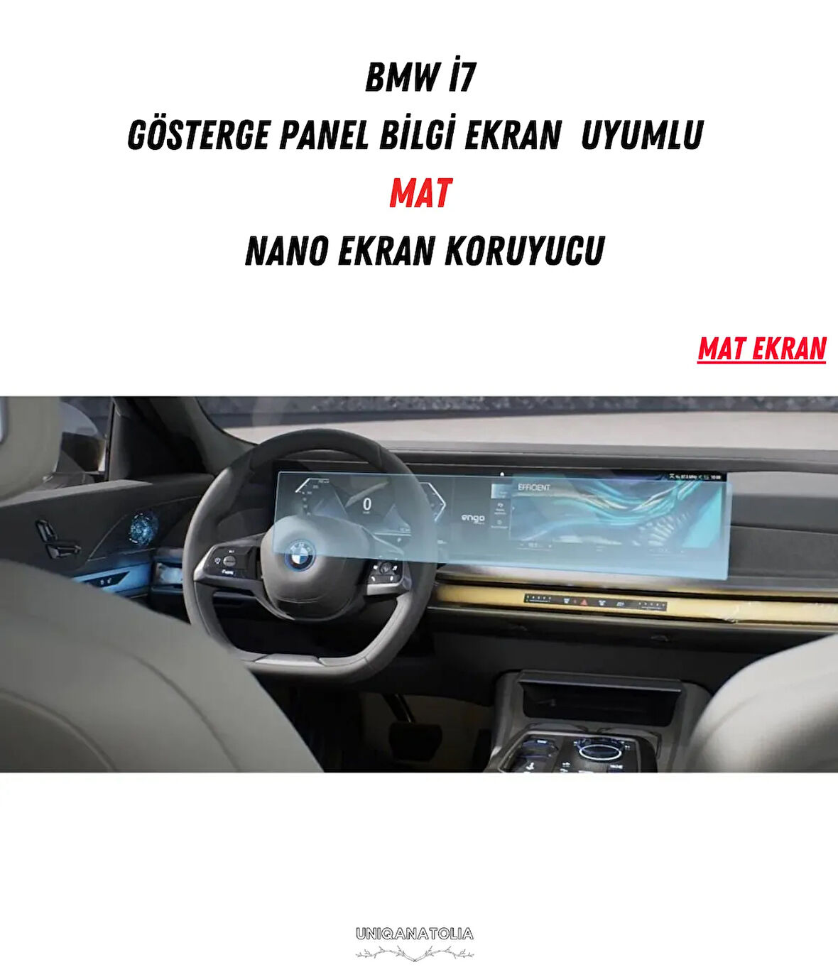 BMW i7 Gösterge Panel ve Bilgi Ekran Uyumlu Mat Ekran Koruyucu