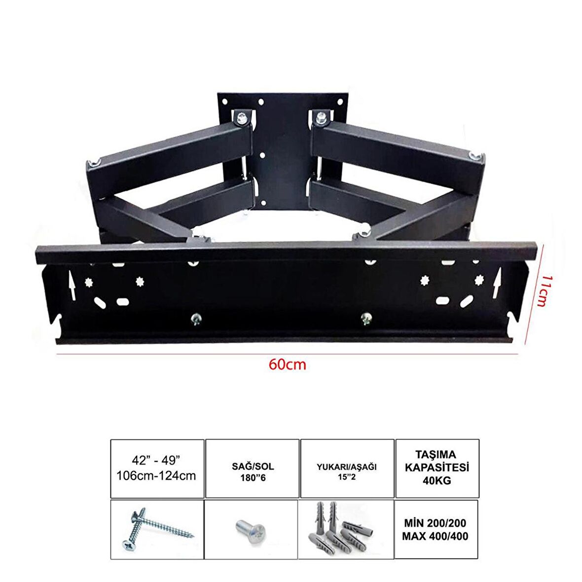 LCD ASKI APARATI HAREKETLİ 6 KOLLU 42 49 106-124CM UFİX