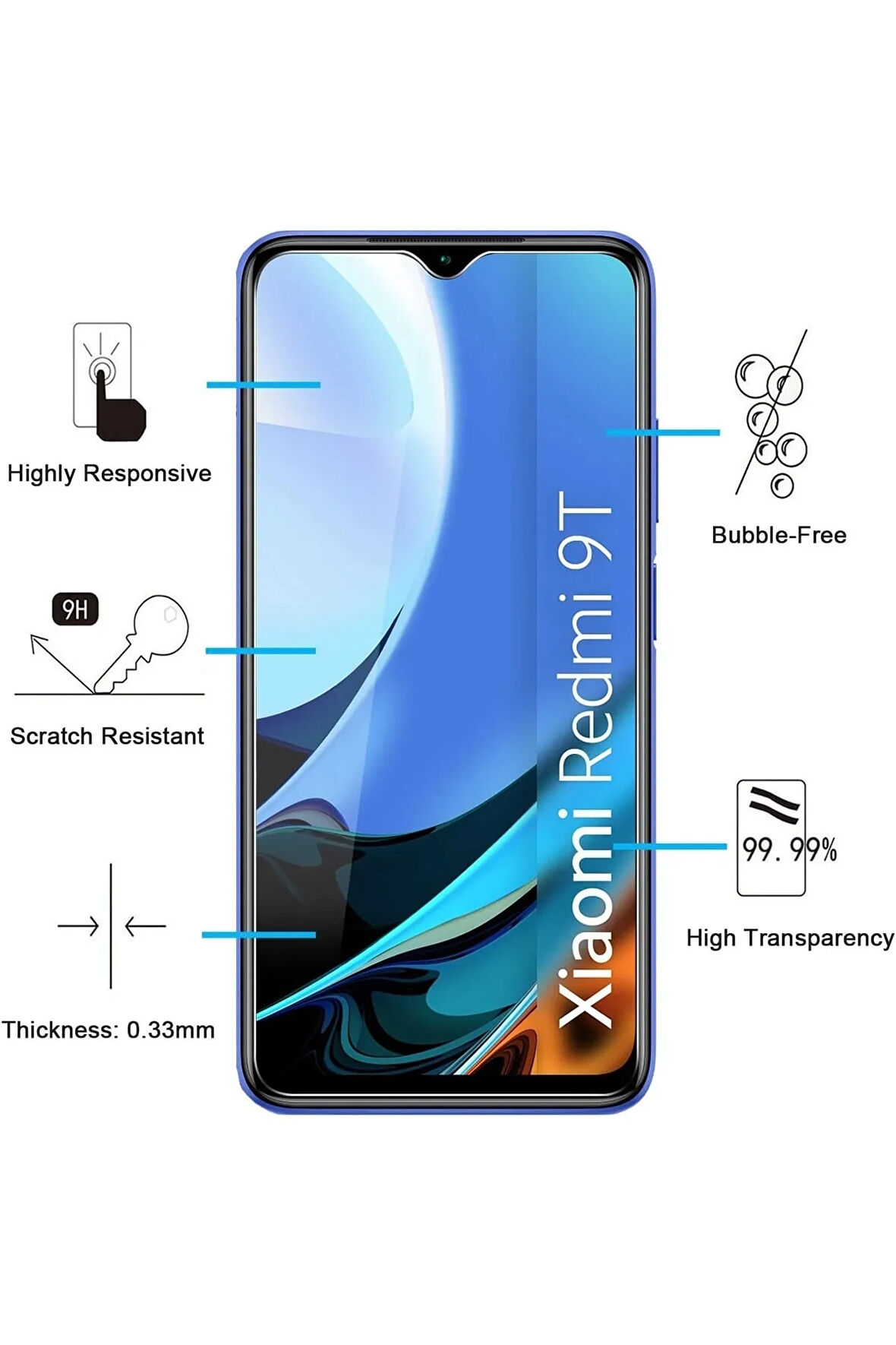 Xiaomi Redmi 9t Nano Ekran Koruyucu Kırılmaz Cam - Ince Ve Esnek - Extra İnce