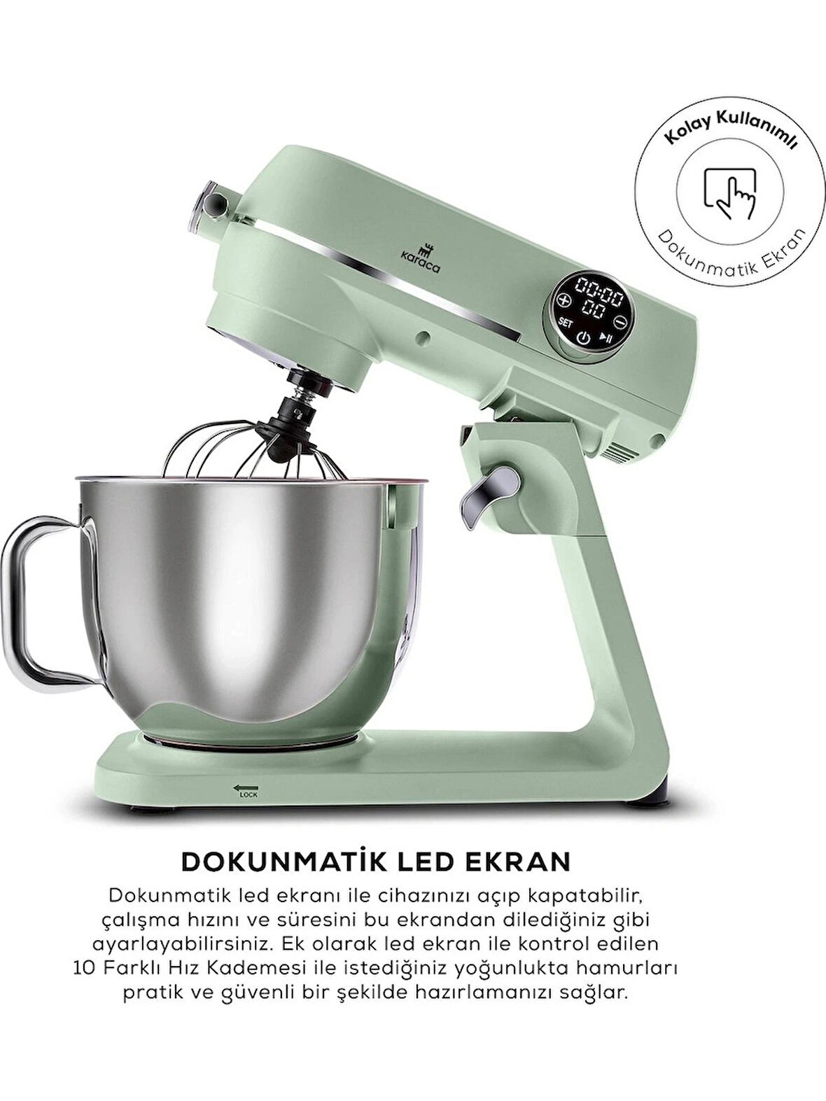 Karaca Karaca Multichef Artisan 7 lt 1800 W Kırmızı Döküm Stand Mikser krem