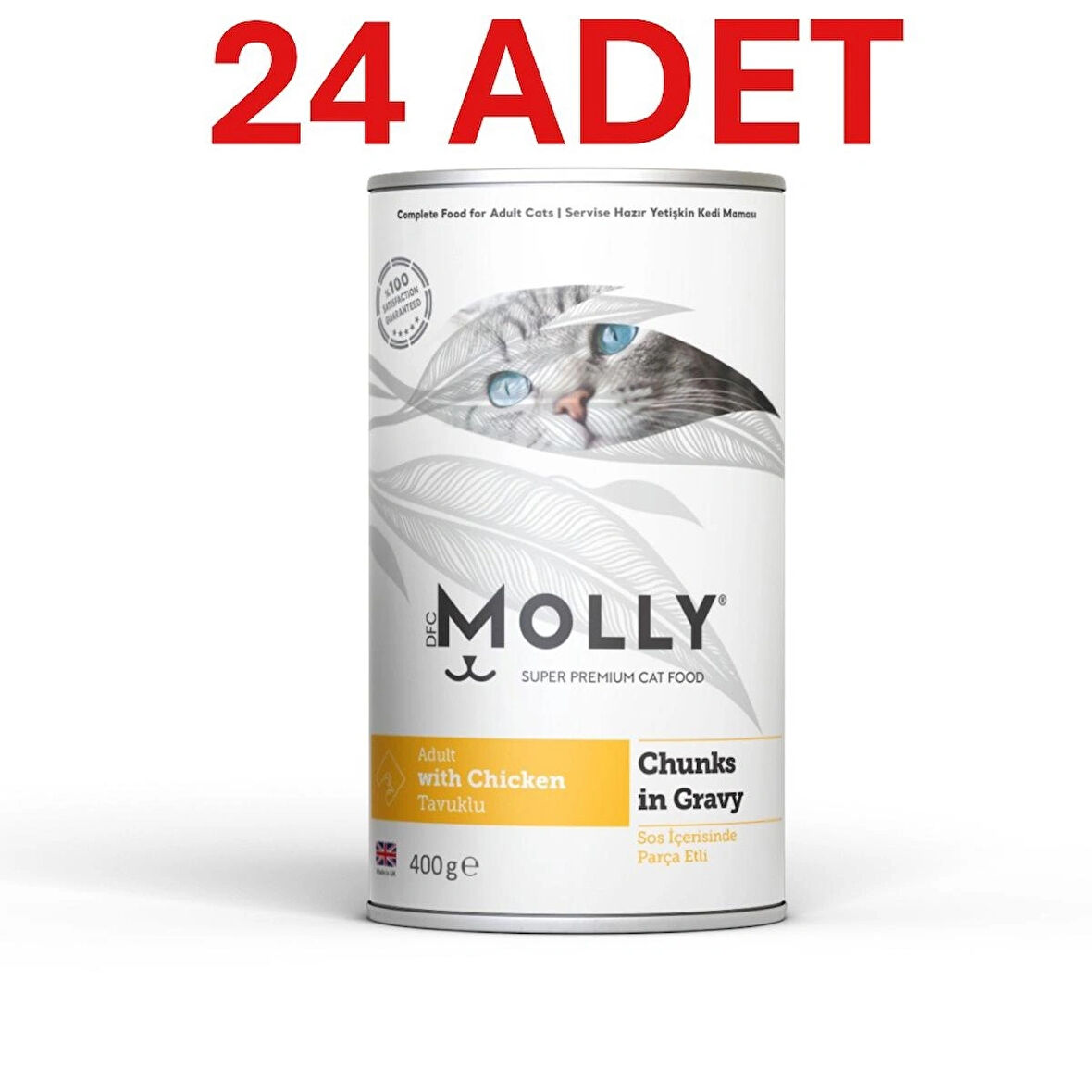 Molly Sos İçinde Parça Tavuklu Yetişkin Kedi Konservesi 24*400gr (24 ADET)