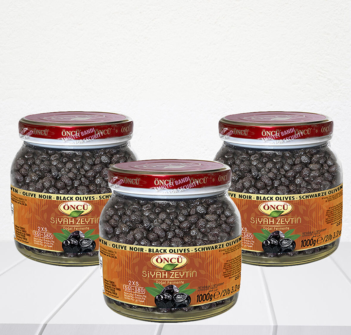 Öncü 1 kg Siyah Yağlı Zeytin 2XS(351-380) 3 adet