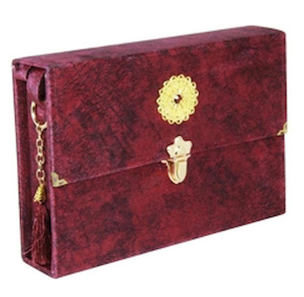 30 Cüz Kuran-ı Kerim Rahle Boy Çantalı (Bordo Renk)