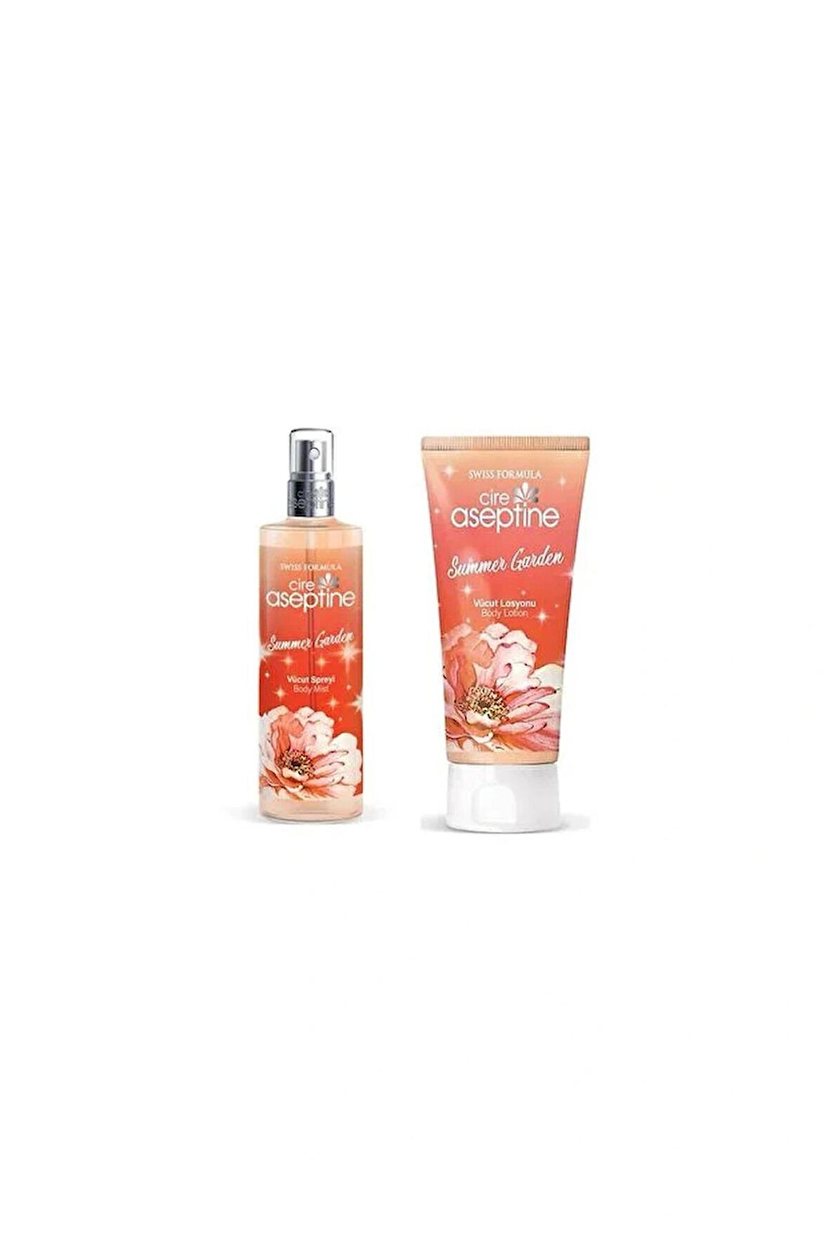  Cire aseptine summer garden vücut losyonu 200 ml + vücut spreyi 200 ml Set