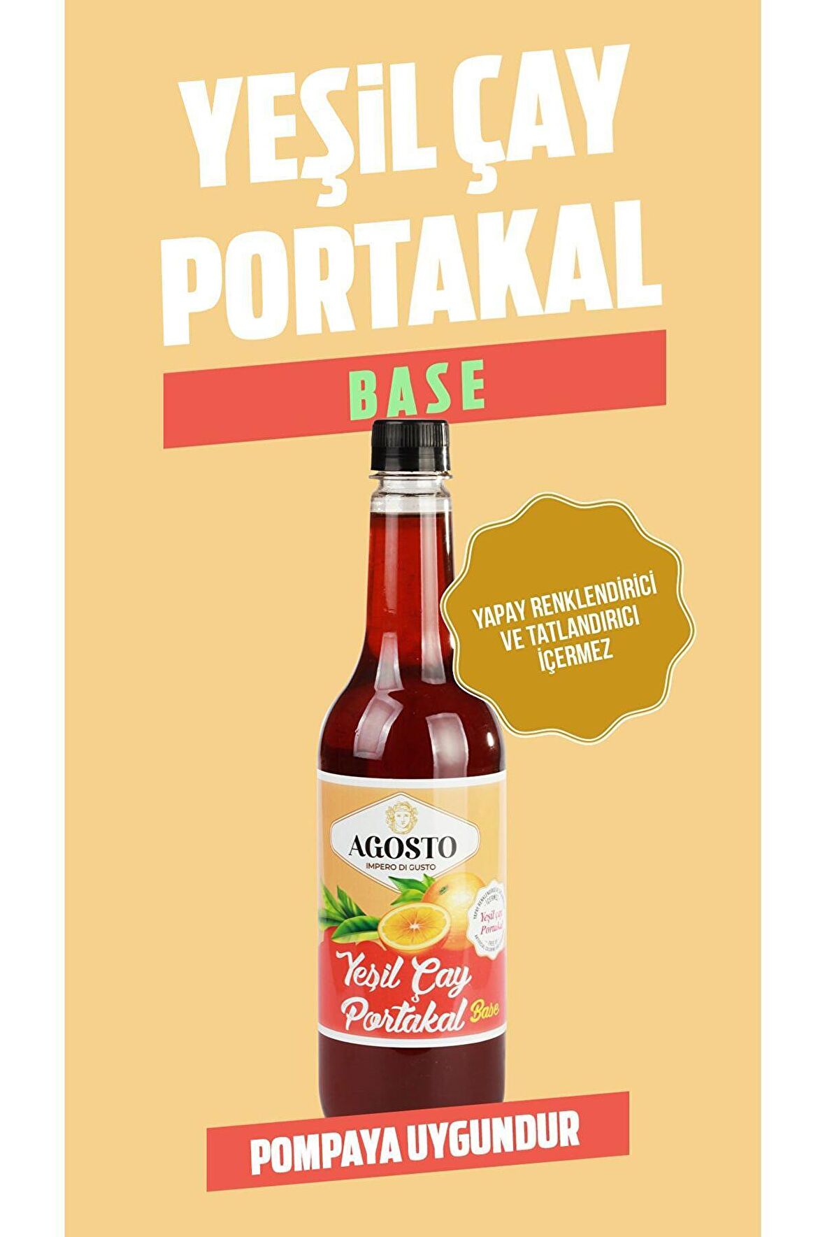 AGOSTO YEŞİLÇAY PORTAKAL 700 ML BAZ