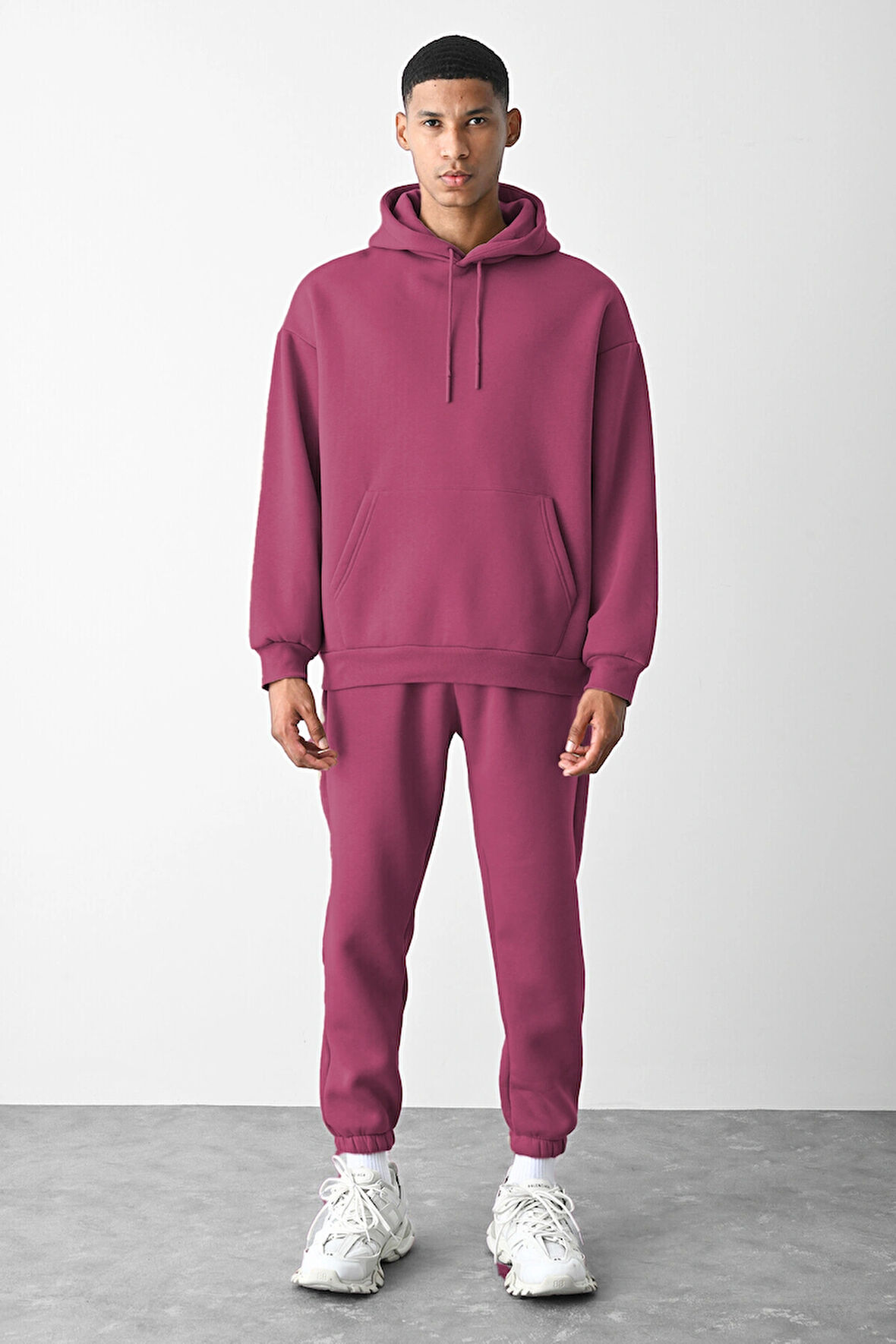 Unisex Oversize 3 İplik Şardonlu Eşofman Takımı – Kışlık