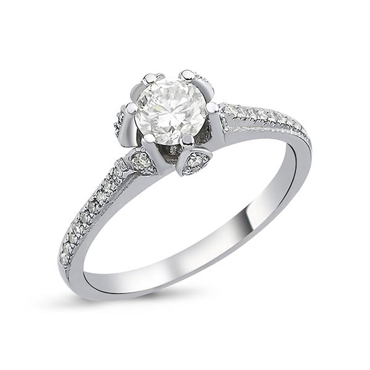 0,66 Karat Pırlanta Fantezi Tektaş Yüzük