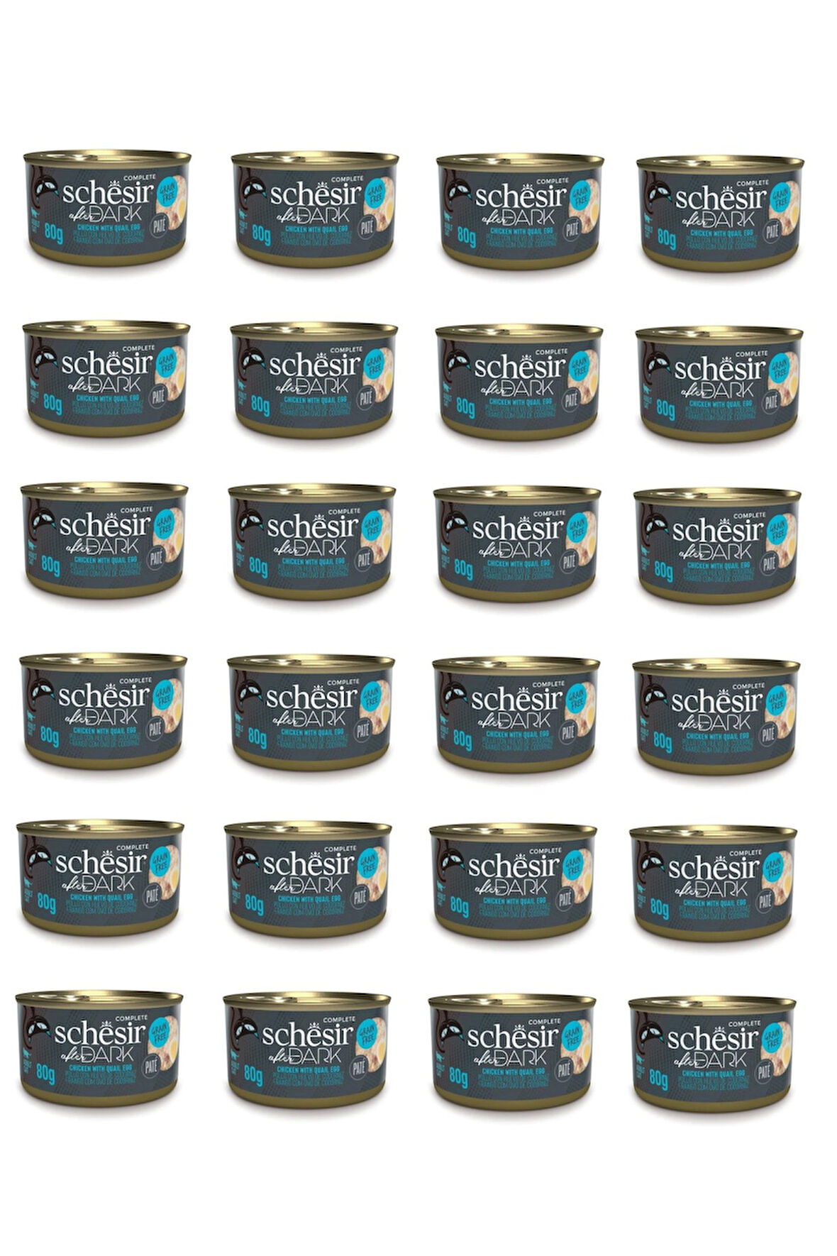 Schesir After Dark Pate Tavuk ve Bıldırcın Yumurtalı Kedi Konserve 80 Gr. X 24 Adet