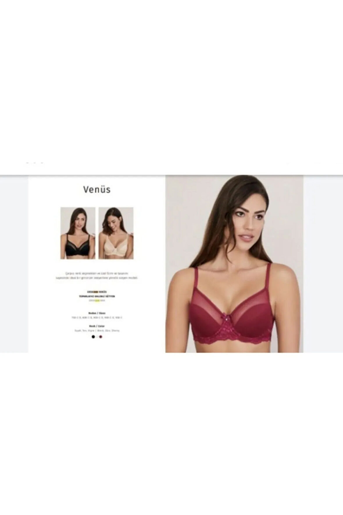 Toparlayıcı Kadın Sütyen Venüs 300 Siyah