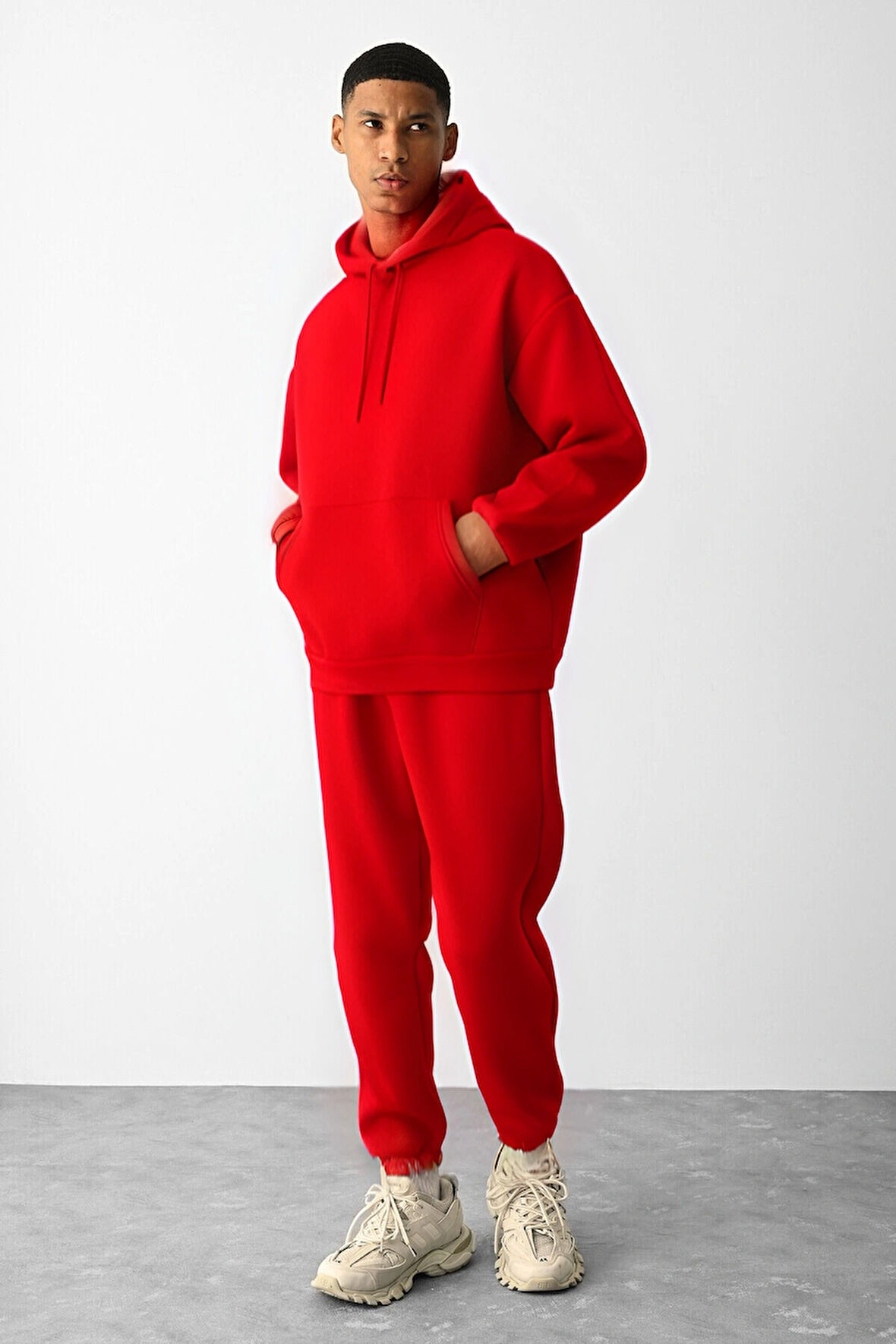 Unisex Oversize 3 İplik Şardonlu Eşofman Takımı – Kışlık