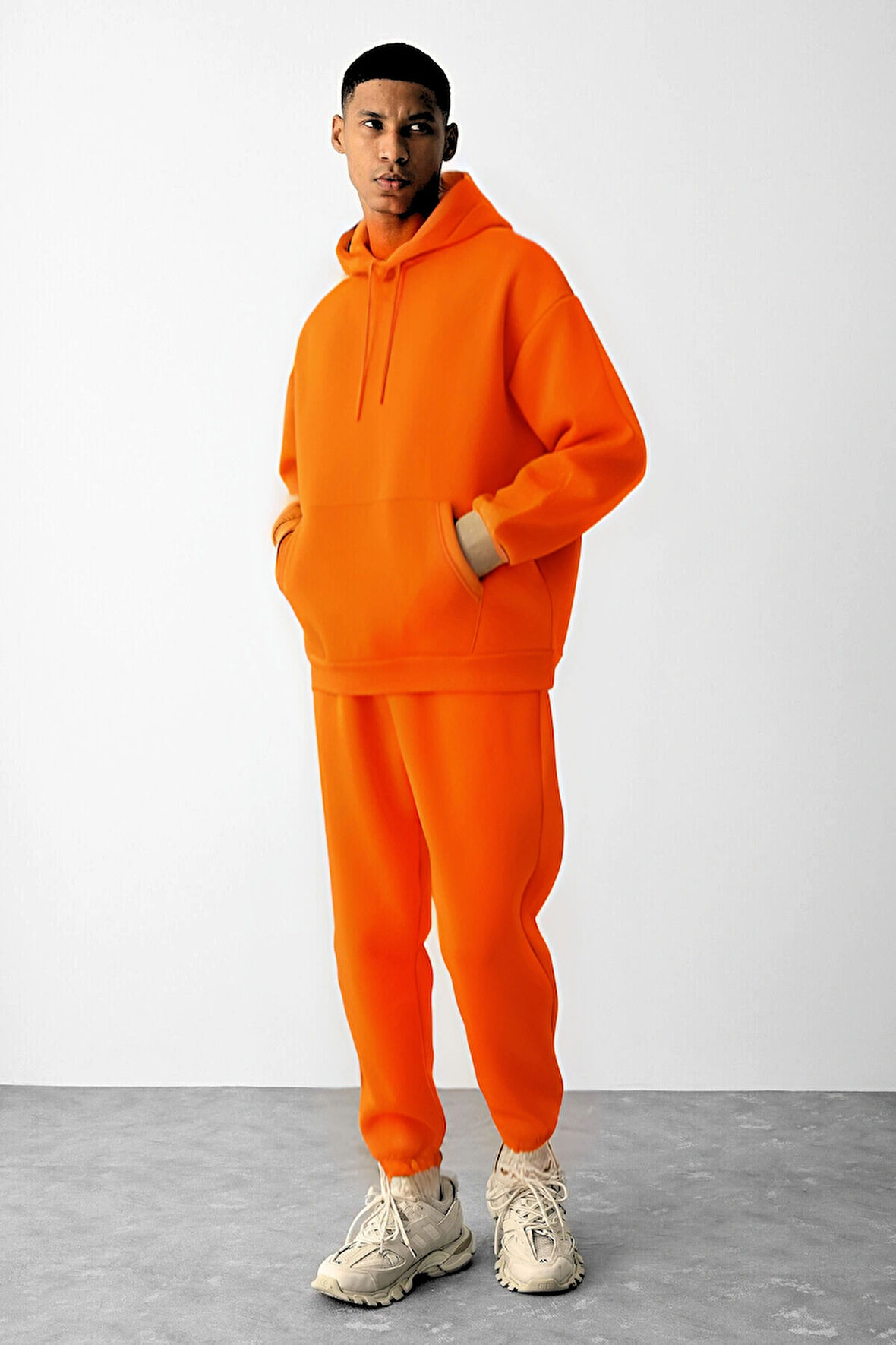 Unisex Oversize 3 İplik Şardonlu Eşofman Takımı – Kışlık