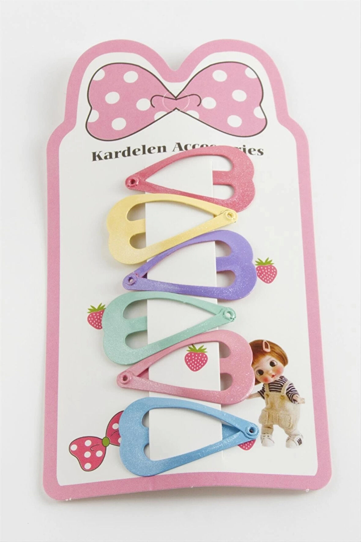 10 Adet Kalp Çıtçıtlı Toka 4 cm