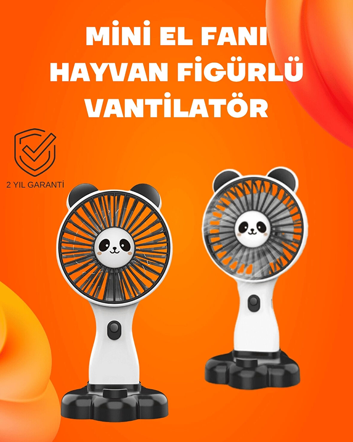 Mini Fan Hayvan Figürlü – Şarj Edilebilir Taşınabilir El Vantilatörü