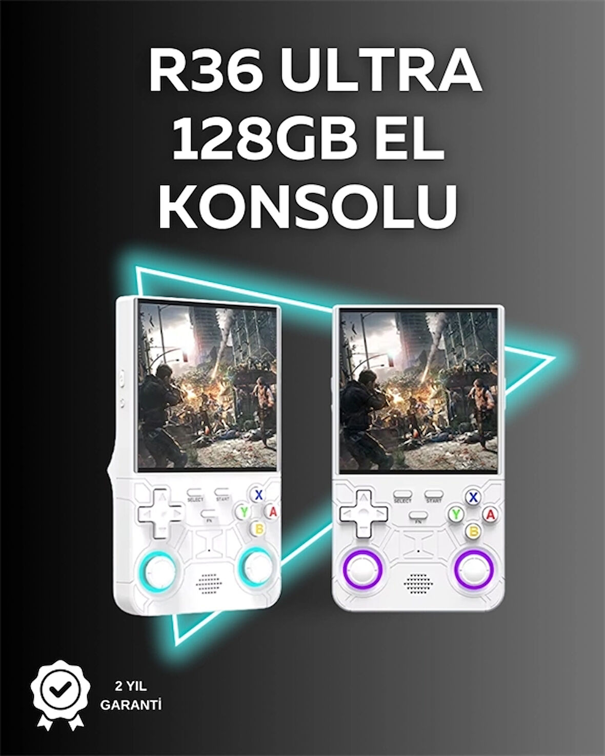 R36 Ultra 128GB Taşınabilir Oyun Konsolu – 4” IPS Ekran, 30.000+ Oyun, WiFi Destekli