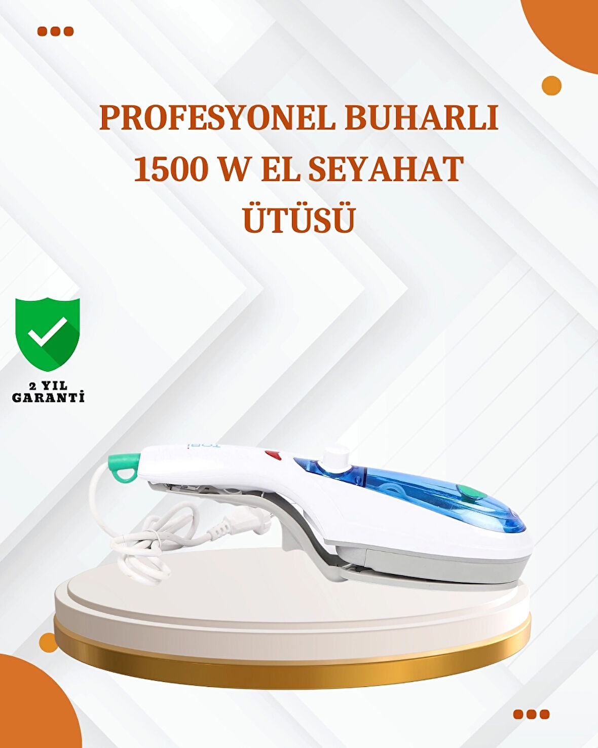 1500W Taşınabilir Buharlı Ütü | Tüm Kumaşlara Uygun, Aksesuar Setli, Kompakt Tasarım