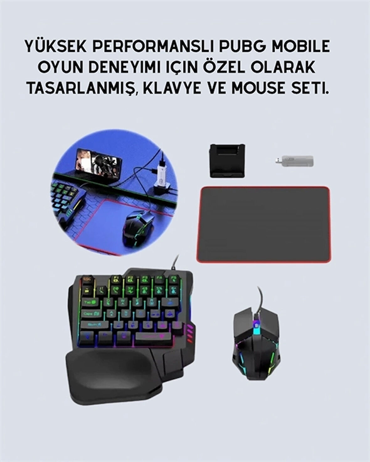 Mobil Oyunlar için Klavye, Mouse ve Dönüştürücü Seti