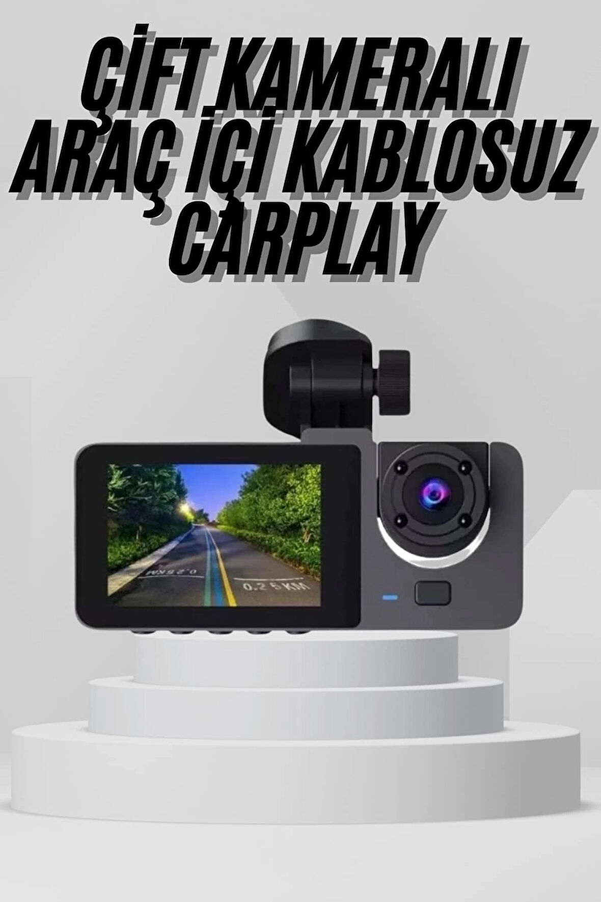 Yol Kayıt Araç Kamerası HD DVR 3 Kameralı 2.0in Ekranlı Ön İç Arka