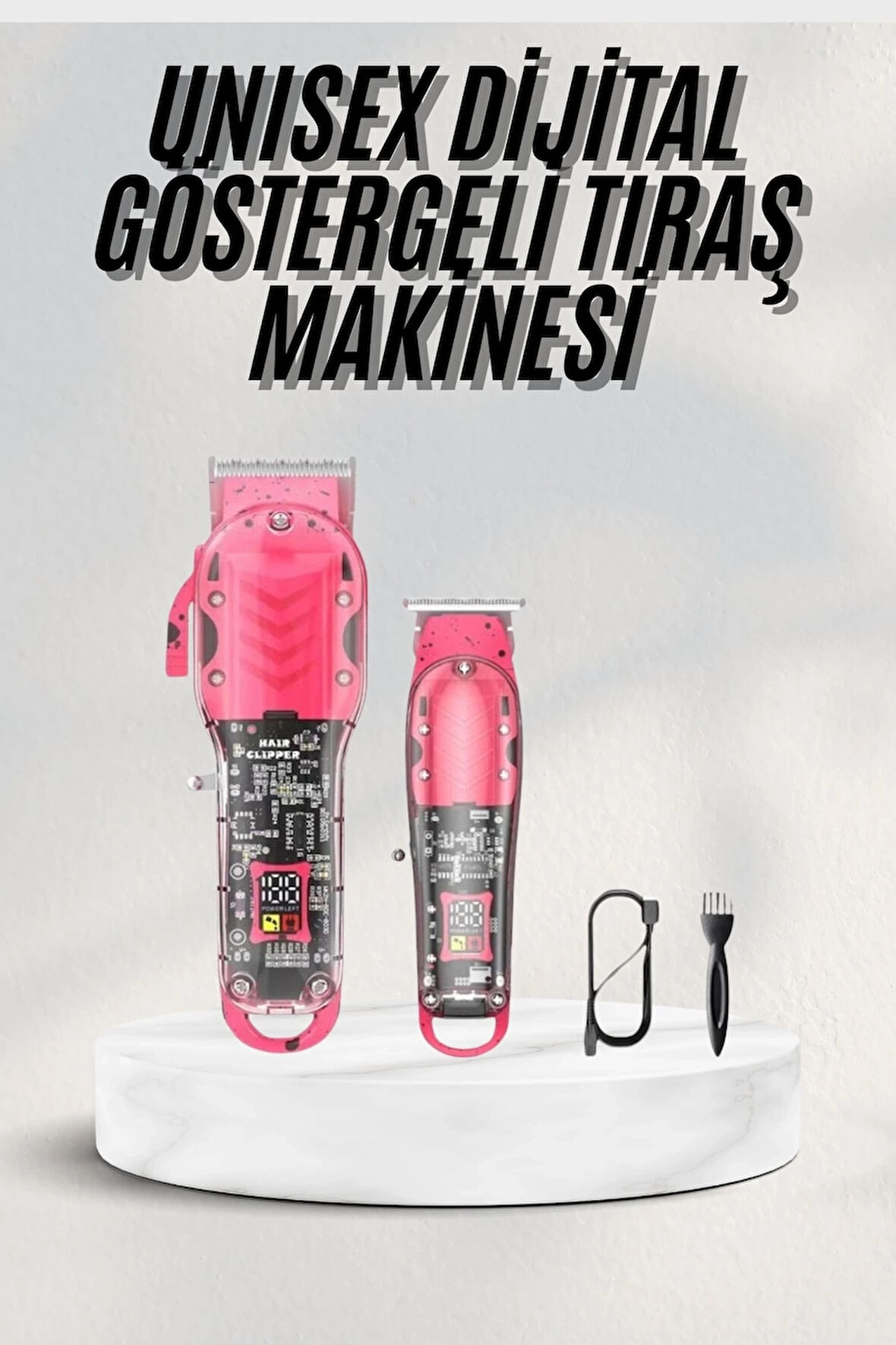 Renkli Profesyonel Tıraş Makinesi USB Şarjlı Saç Kesme Makinesi