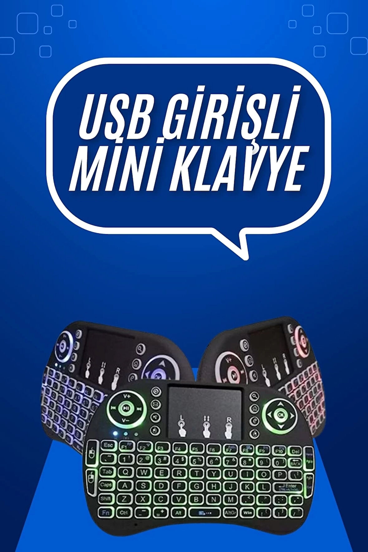 Mini Klavye Gaming Pc Playstation Ledli Mouse Rgb Mouse Bluetooth Usb