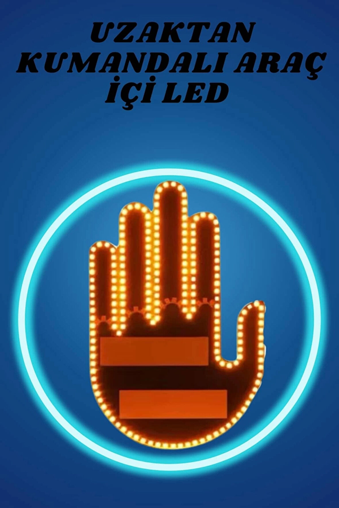 Pilli Led Işık Araç Camı İçin Uzaktan Kumandalı El Simgesi