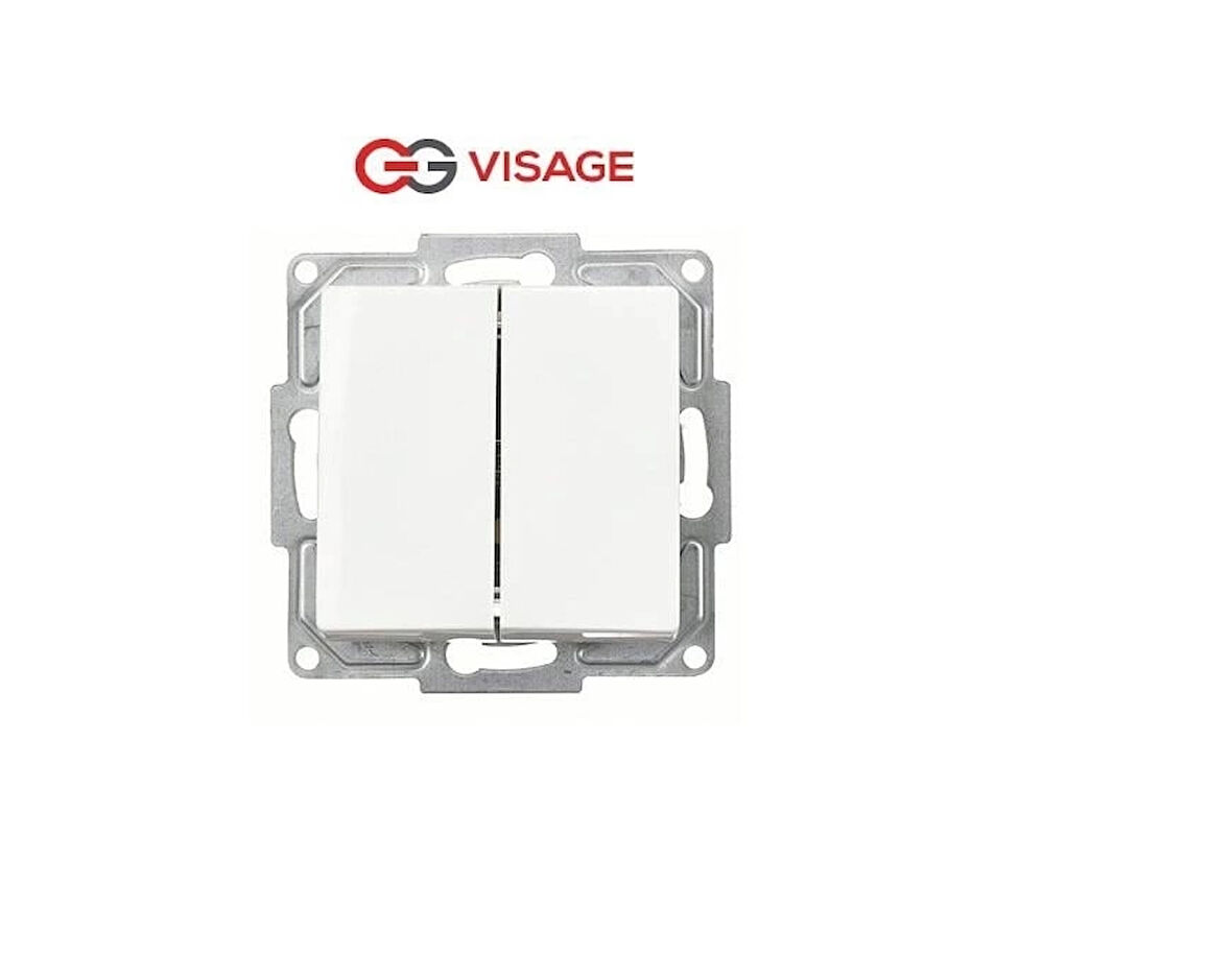 Visage Beyaz Komütatör Anahtar Çerçevesiz - Priz ve Anahtar İçin Uyumlu Çerçeve