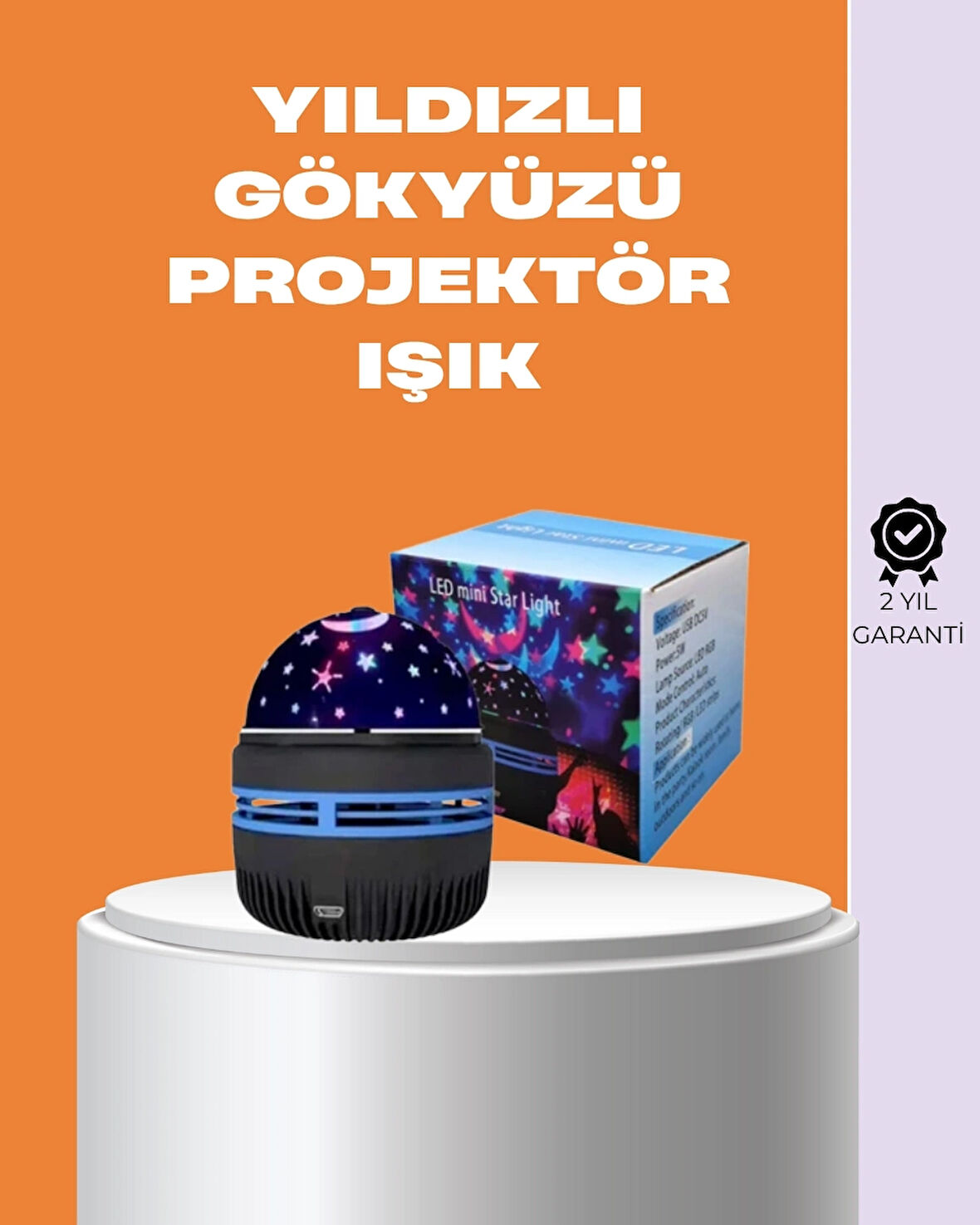 BUĞZ Star Master Galaxy Projektör – 360° Dönebilen Gece Lambası, Dekoratif Ambiyans Işığı
