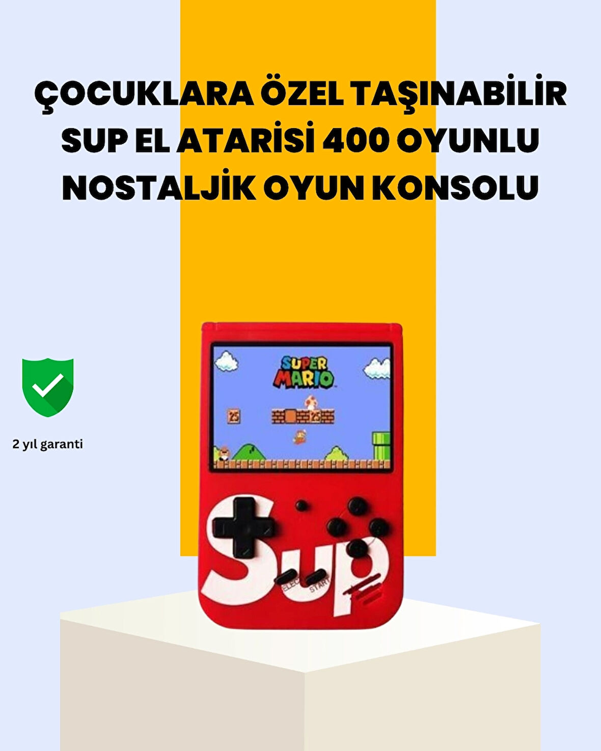 BUĞZ 400 Oyunlu Taşınabilir Retro El Konsolu