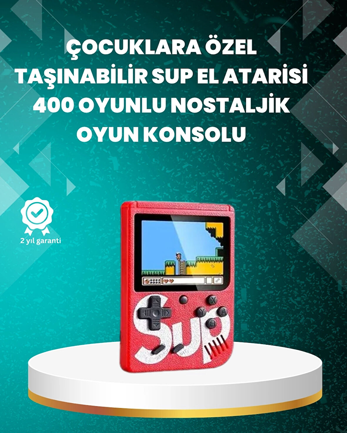 BUĞZ TV Çıkışlı Mini Retro El Konsolu 400 Oyunlu