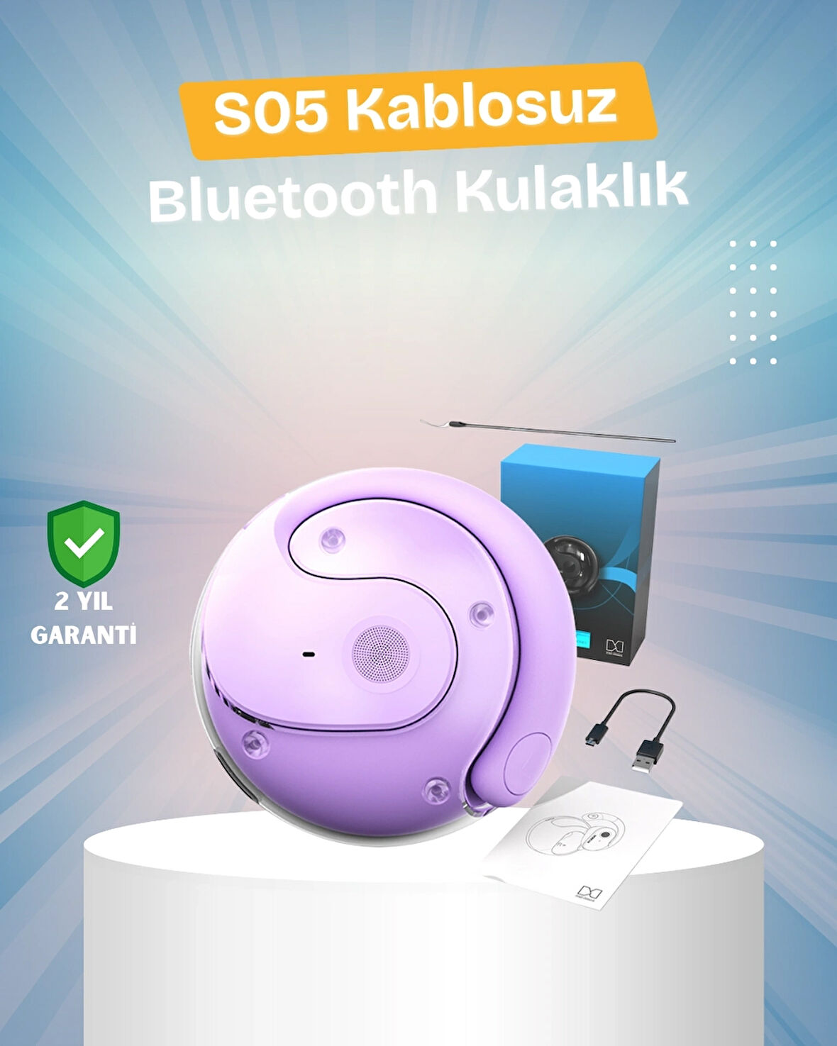 BUĞZ S05 Kablosuz Kulaklık – Küçük Kulak Yapılarına Uygun, Kayma Yapmayan Tasarım