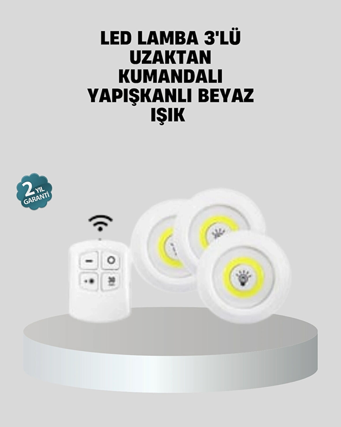BUĞZ Uzaktan Kumandalı 3’lü Ayarlanabilir Spot LED Işık Seti