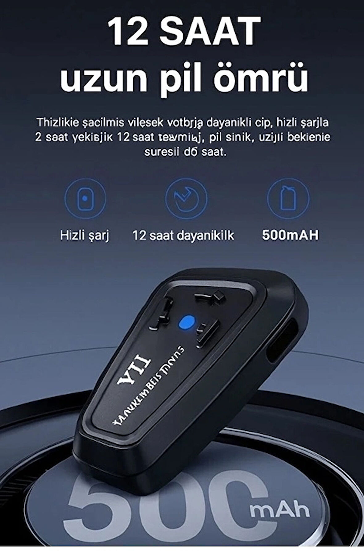 BUĞZ Y11 Bluetooth Kulaklık Mikrofonlu Motosiklet Kulaklığı İntercom Bt 5.3